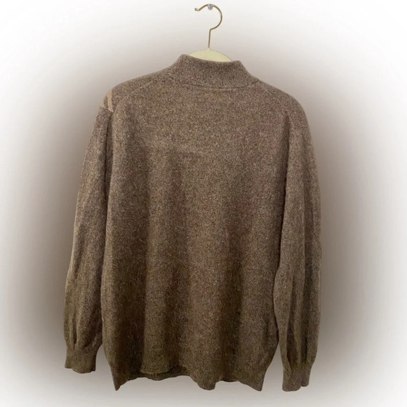 100% Cashmere Maison MonTagut Paris Vintage Dark Brown  Crewneck Sweater Size L - Picture 3 of 12